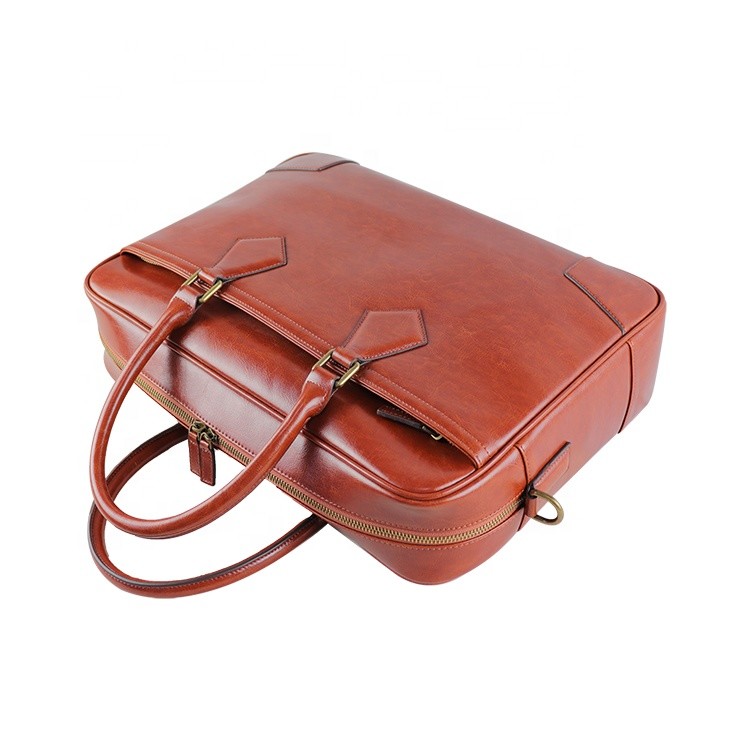Riendly Recycled Leather Briefcase Leather Laptop Bag For Men Fashion Men Genuine Leather Bags For Me