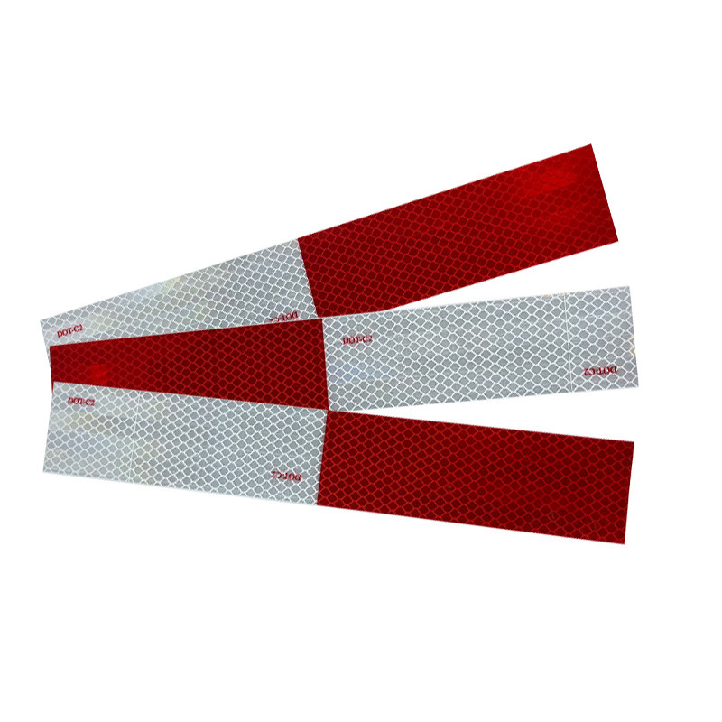 Red White DOT-C2 Approved Reflective Safety Tape Self Adhesive For Truck Vehicles
