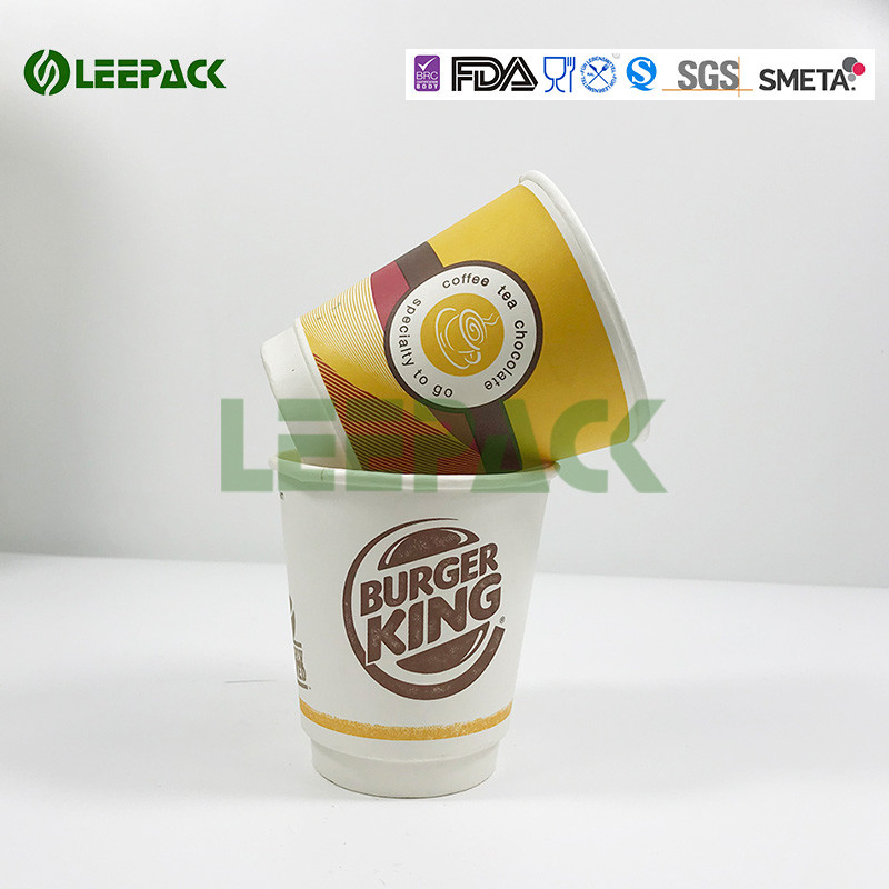 PE lined Insulated Paper Cup , Double Walled Coffee Cups Flexo Printing