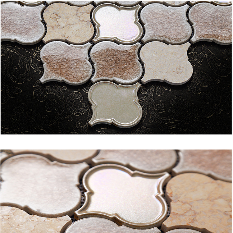 Foshan Yellow Color Ice Cracked Kitchen Mosaic Backsplash Ceramic Tile for Wall Tiles