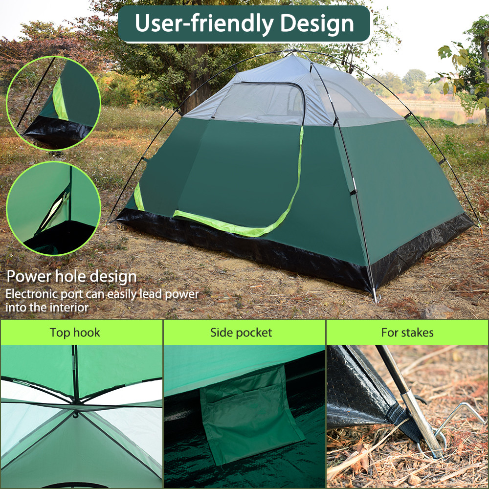Compact Freestanding PU1000mm 2 Person Touring Dome Tent