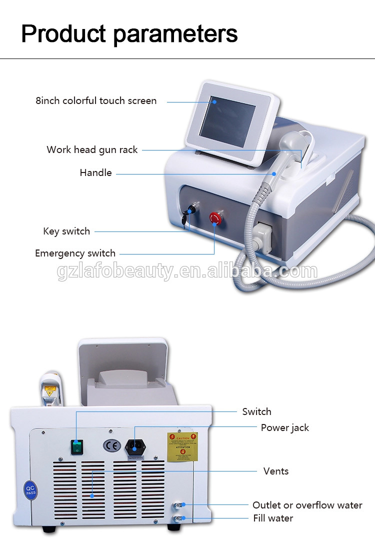 Portable CE approved 808nm laser medical machine diode hair removal laser machine price