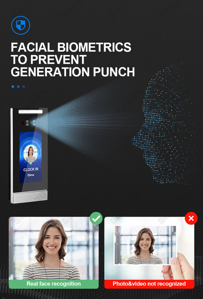 1920x1080 5 Inches IPS Face Scanner Attendance System