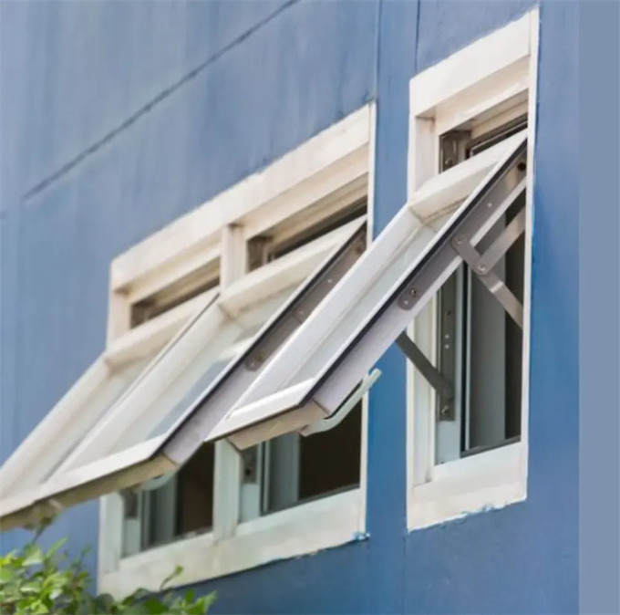Aluminum Alloy SKATE End White Double Glazed Residential Commercial Awning Windows