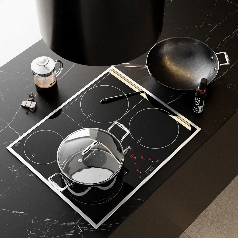 L Shape Modern Modular Kitchen Cabinets With Corner Pantry And Island Family Use
