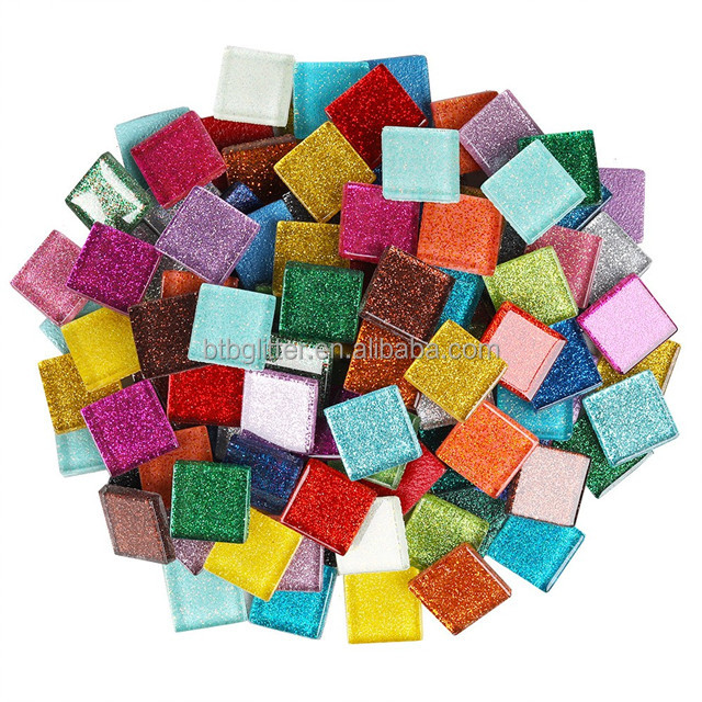 Colorful Pink Flatback Mini Glitter Resin Heart for Craft Kids Gift