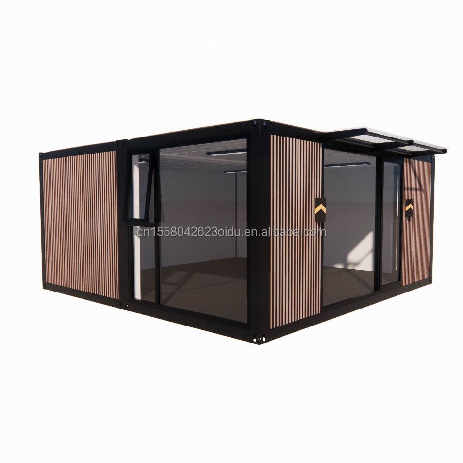 Flat Top Container Prefabrication Studio Imitation Wood PVC Wall Panel for Affordable Family Residence in 20ft or 40ft Sizes
