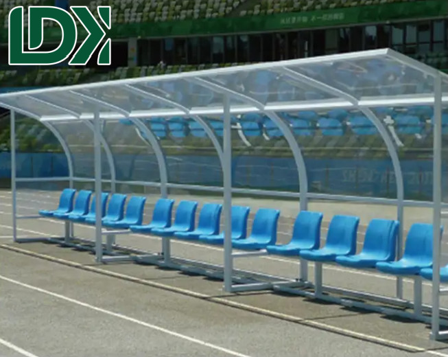 5 Seats Outdoor Soccer Pitch Football Subs Bench With Shelter Football Rest Area