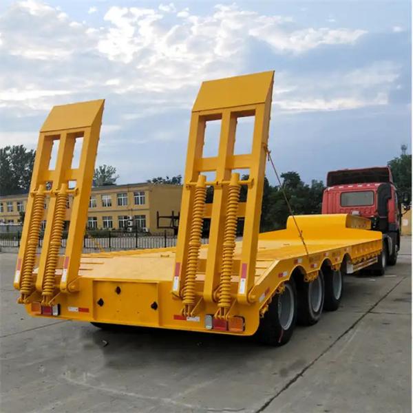 High Quality Lowbed Trailer Transport Heavy Machine Low Bed Truck Semi Trailer