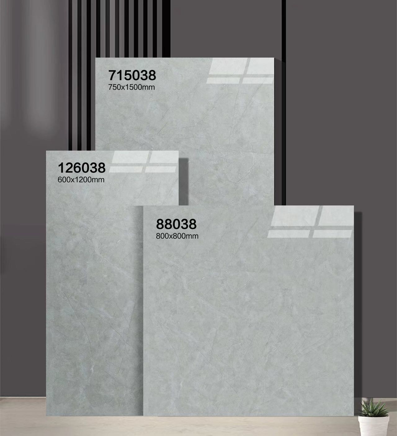 Durable Floor Tile And Gray Anti-Slip 750x1500mm Polished Glazed Porcelain Tiles For Bedroom And Office
