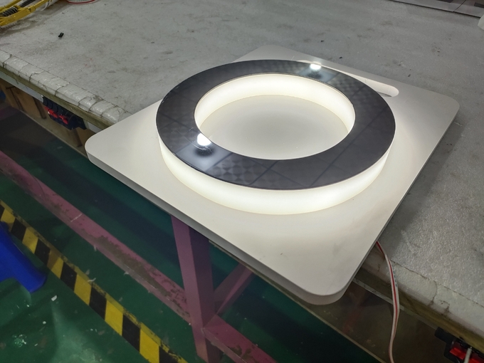 3D Acrylic LED Edge Lit Signs Brass / Chromed Wall Mounted
