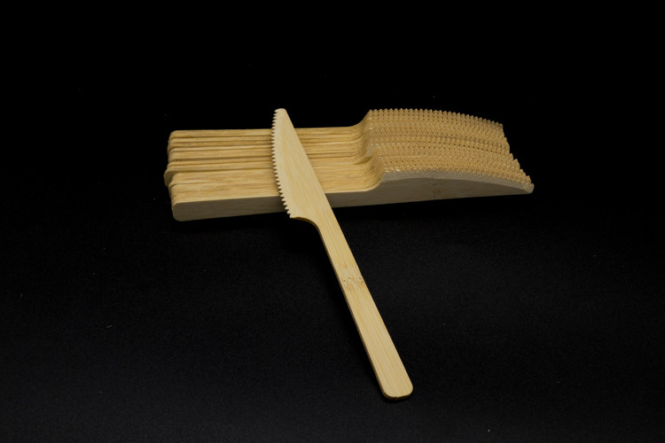 Restaurant Bamboo Knives Forks And Spoons Set 9 Layers 168mm Natural Color