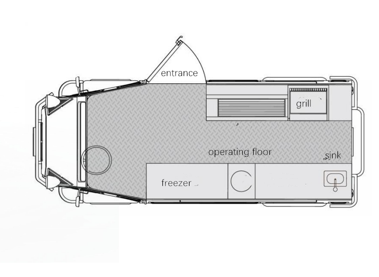 1.5KW-4.5kw Hotel Kitchen Equipment for Snack Pizza Smoothie Coffee Helados Vending Car