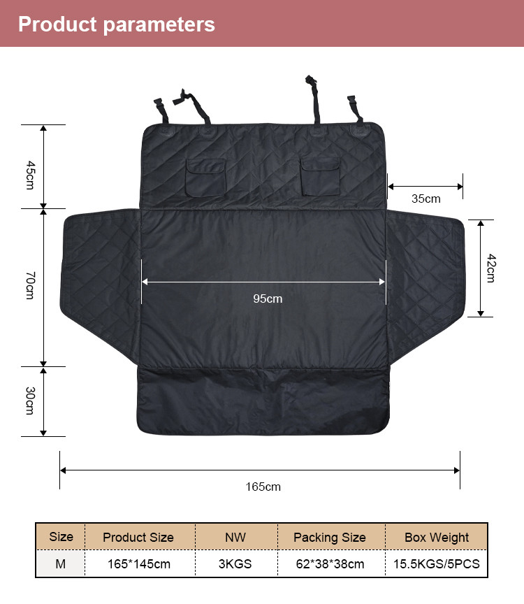 waterproof pet dog car cargo cover with soft memory foam 100% scratch and non-slip dog trunk seat cover for SUV