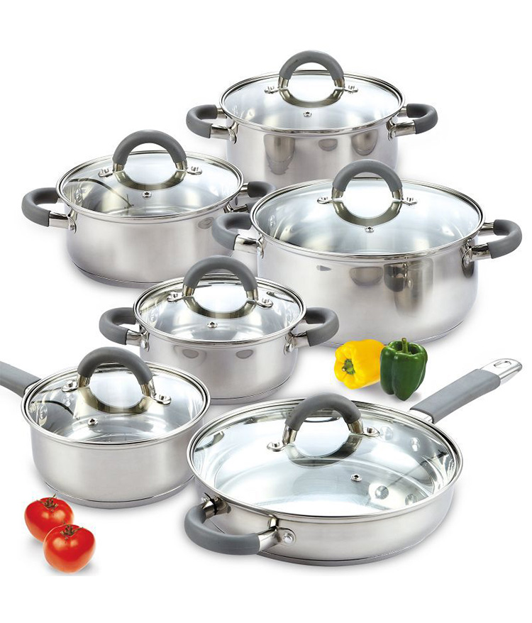 New Arrival Home Kitchenware Cooking Pot Set 201 Stainless Steel Soup Pot Set Cooking Cookware Sets