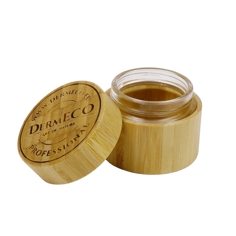 OEM Skincare Bamboo Cosmetic Packaging Electroplate 50g Bamboo Cream Jar