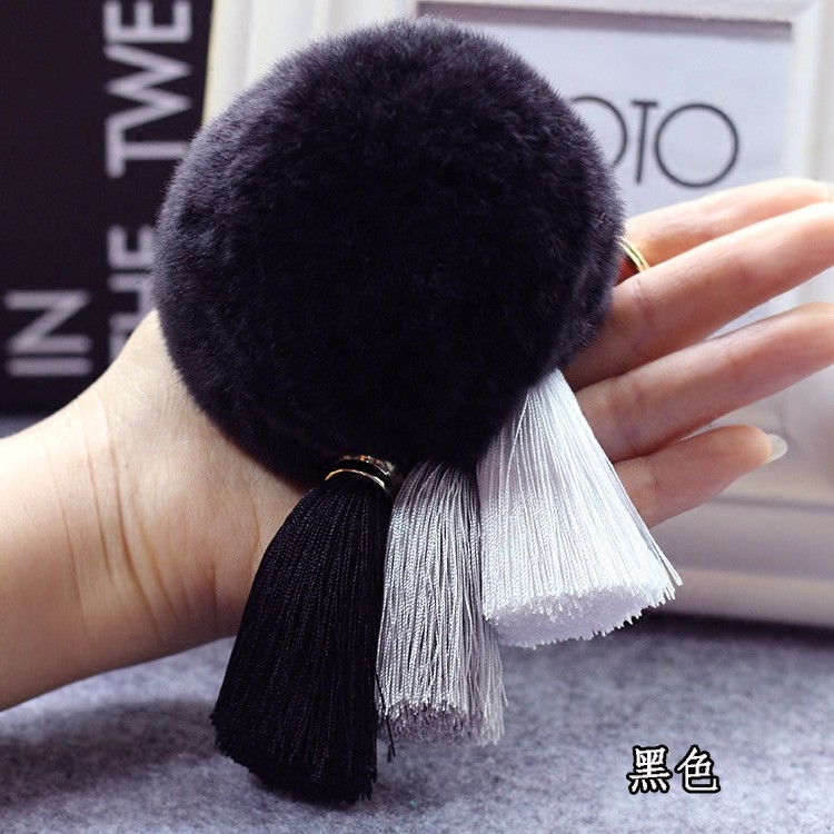Charm Rex rabbit fur pompom keychain/fake fur pompom /handbag fur pompom