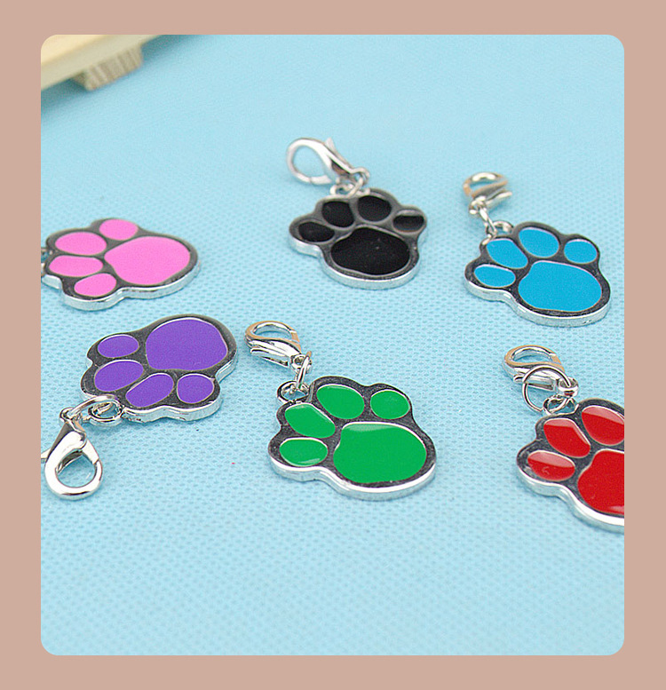 Paw Shape 25mm Dog Identification Tag Pendant Noiseless Dog Tags
