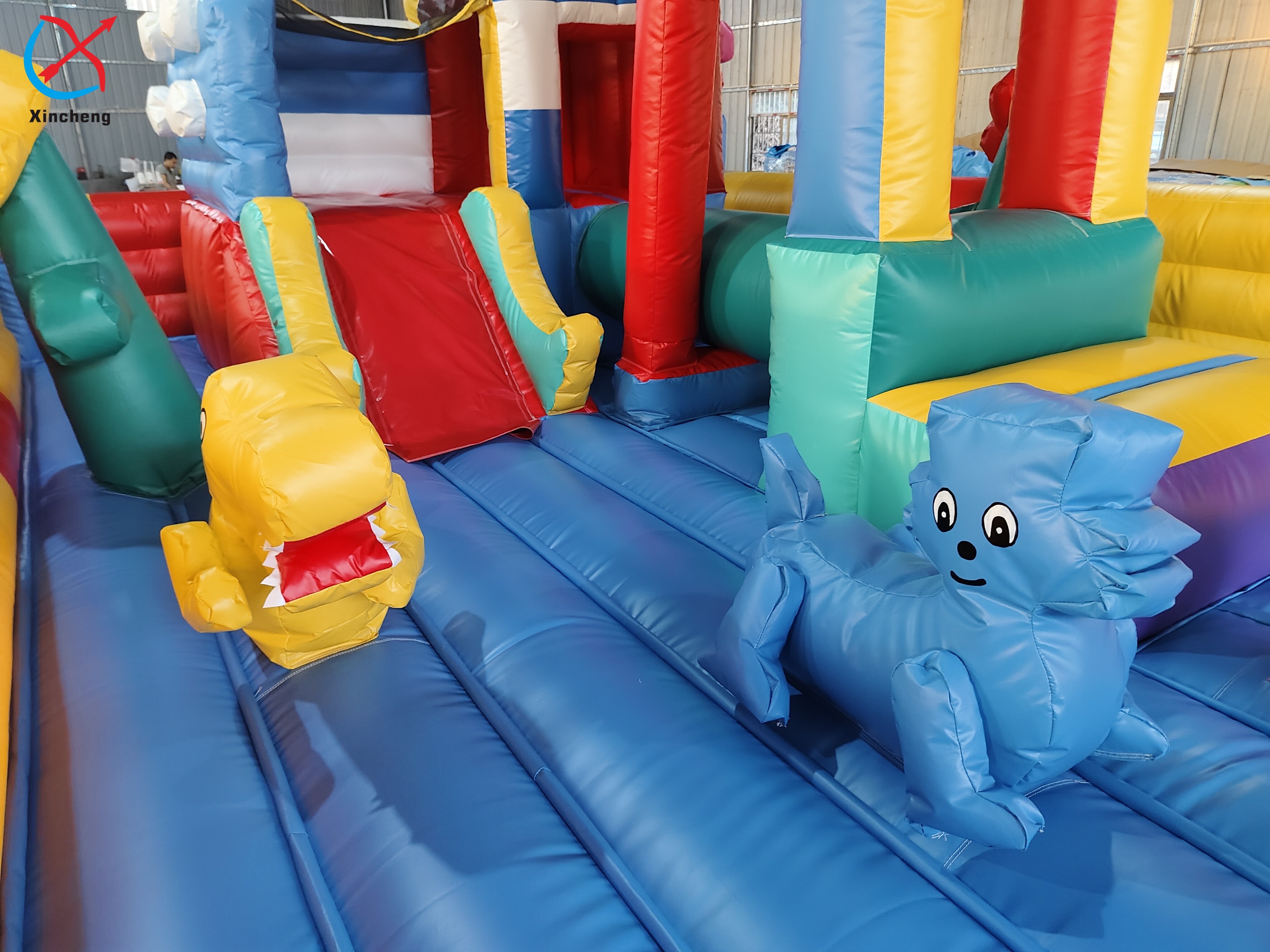 Inflatable Bouncy House Colourful Obstacle Course Inflatable Fun City Playground