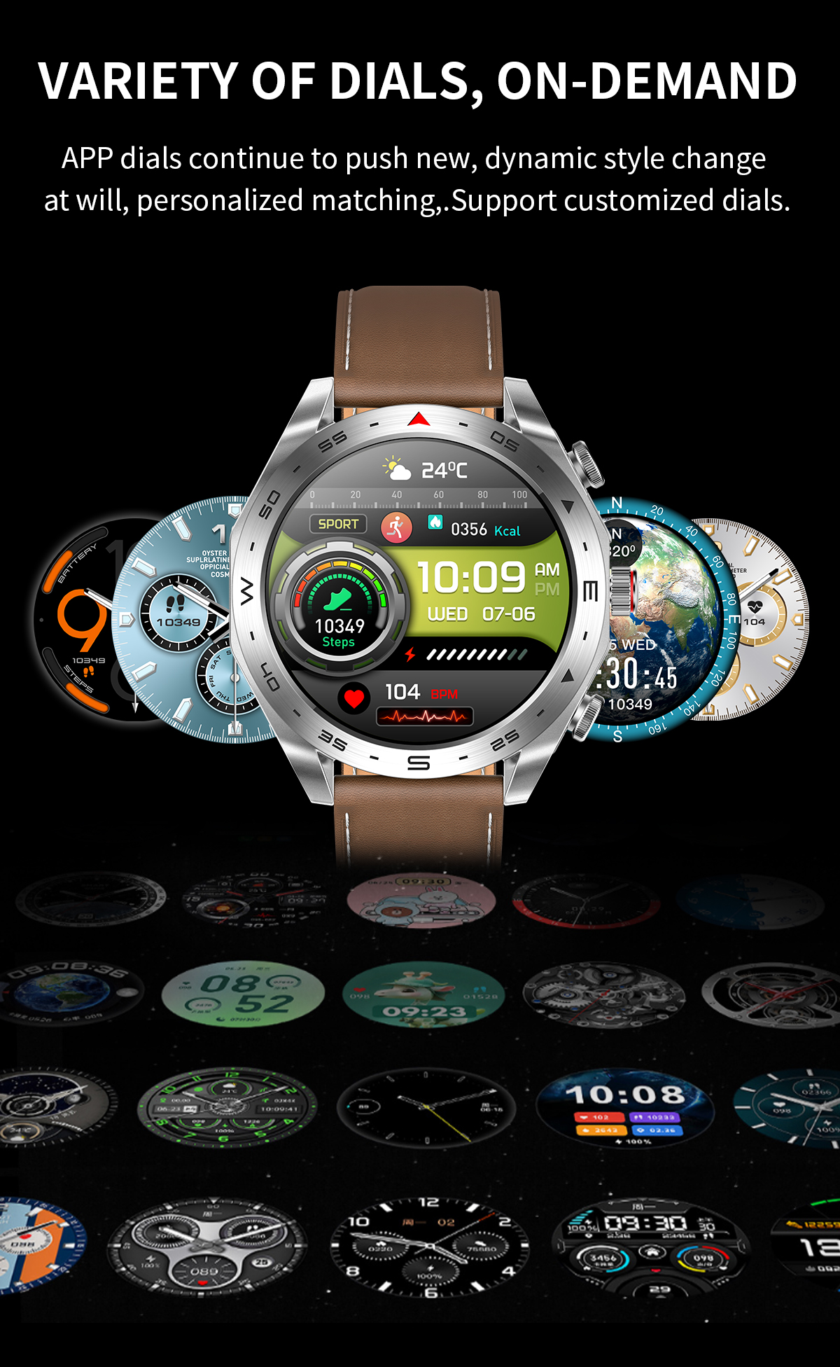 IPS Screen IP67 Waterproof Wireless Earphone Smart Watch Music Bracelet 1.52 Quot
