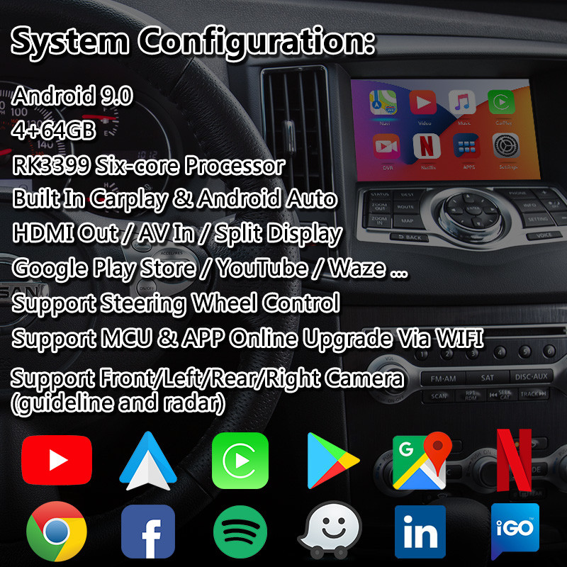 Lsailt Android Carplay Interface For Nissan Maxima A35 2009-2015 With GPS Navigation Wireless Android Auto Waze Youtube