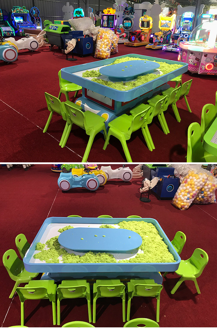 Indoor Amusement Game Machines , Commercial Painting Table Cartoon Car Sand Table Equiped Toys