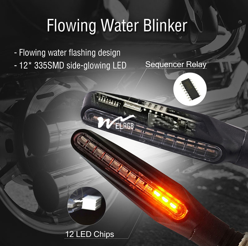 DC12V Flowing Led Turn Signal Motorcycle Indicators And Brake Light