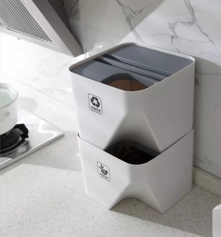 Plastic Separable Modular Kitchen Dustbin For Waste Rubbish