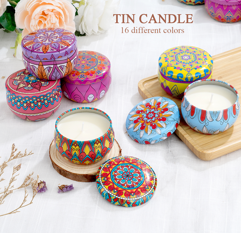 Birthdays Weddings Custom Wax Candles Tin Scented Candle With Sage Lavender Aroma Luxury Spiritual