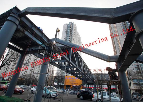 Long Span Metal Prefabricated Steel Truss Pedestrian Bridge Overcrossing Q345B -