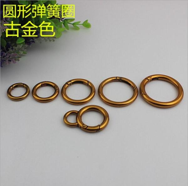 Factory Outlets Handbag Hardware Metal Spring O Ring Buckle Key chain In Gold
