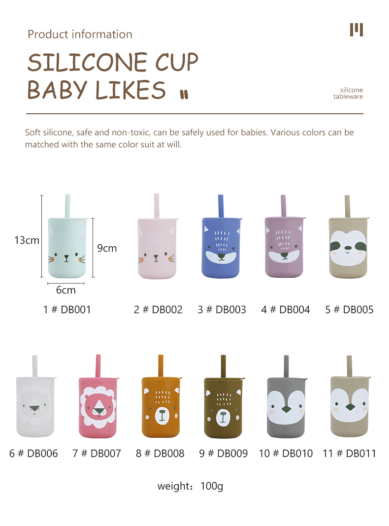 BPA Free Straw Cup Silicone Coffee Mug For Toddler Kids Drinking