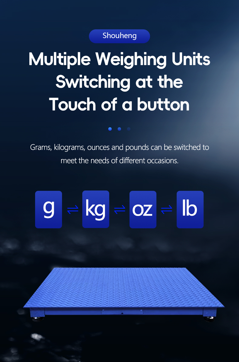 Industrial Platform Floor Scale with LED Display and Lithium 7.4V/4000mA Battery by Sohe