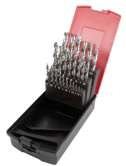 25PCS High Speed Steel Twist Drill Bits Set Bright Finished For Metal