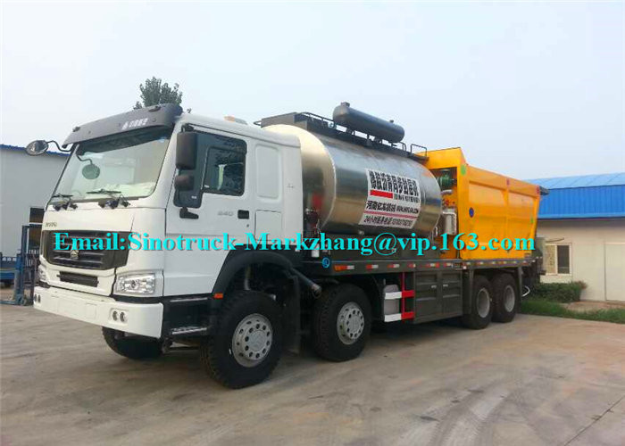 ZZ3317N4667D1 Road Maintenance Machinery , Fiber Asphalt Chip Seal Chip Sealer Machine