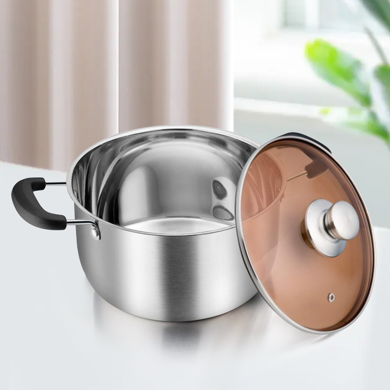 Direct Selling Restaurant Mirror Polished Cooking Soup Serving Pot Stainless Steel Stock Pot Cooking Pot