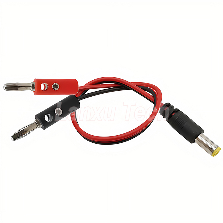 12v DC 5.5mm X 2.1mm Male Barrel Jack to 4mm Banana Plugs Test Leads Power Cable