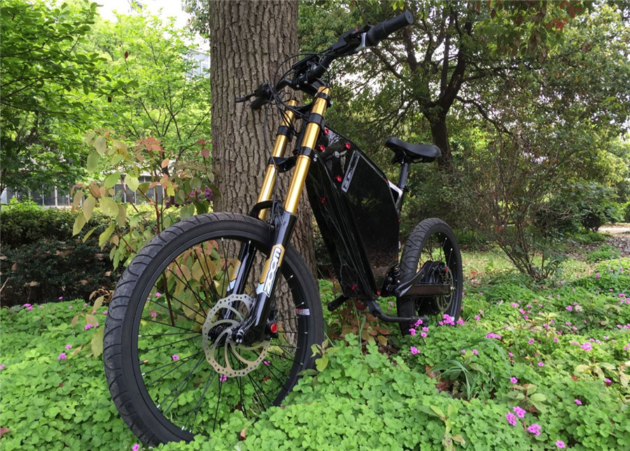 1000w Stealth Electric Mountain Bike Full Suspension 120kgs Loading 50-60km/H Speed
