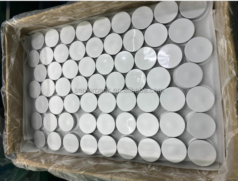 Stock Luxury Skin Care Glass Jar 50g Empty Frosted Cosmetic Packaging with Black Lid and Glass Bottle Plastic Cap White Disc