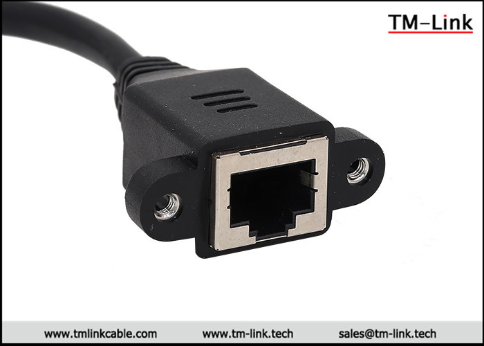 FTP panel mount RJ45 male to female shielded extension network patch cable