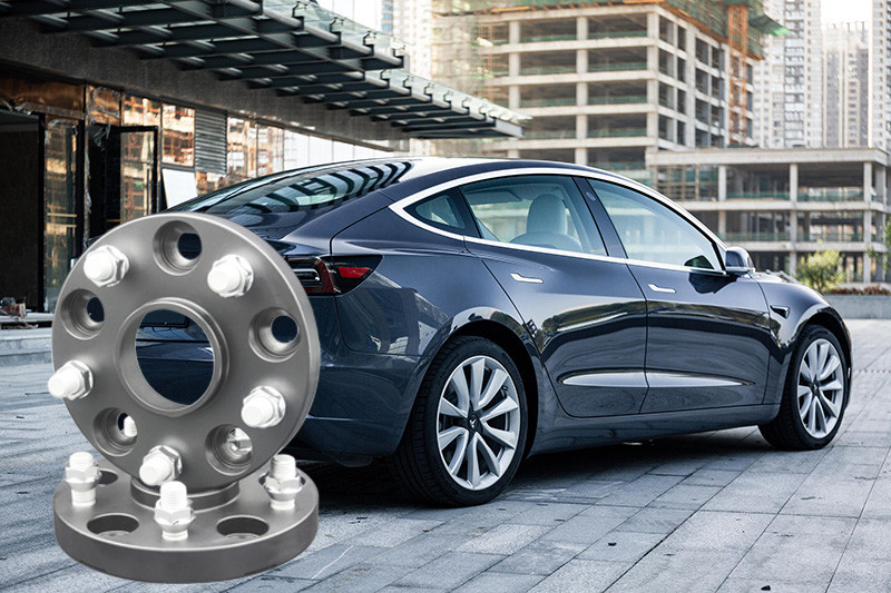 Anodized Black Forged Aluminum Wheel Spacers 5x120 Bolt Pattern For TESLA Model 3