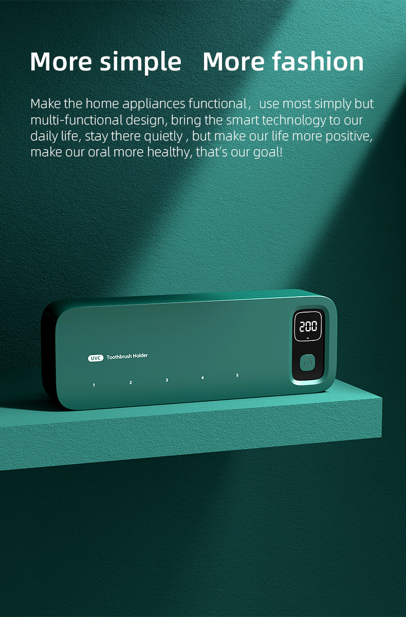 2000mah Battery UV Toothbrush Sanitizer Case With 5 Toothbrush Positions
