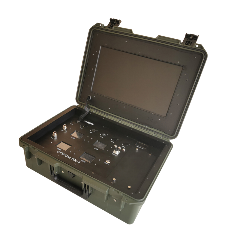 4 Channels COFDM Digital Video Receiver Uplink Downlink 17 inch LCD Display