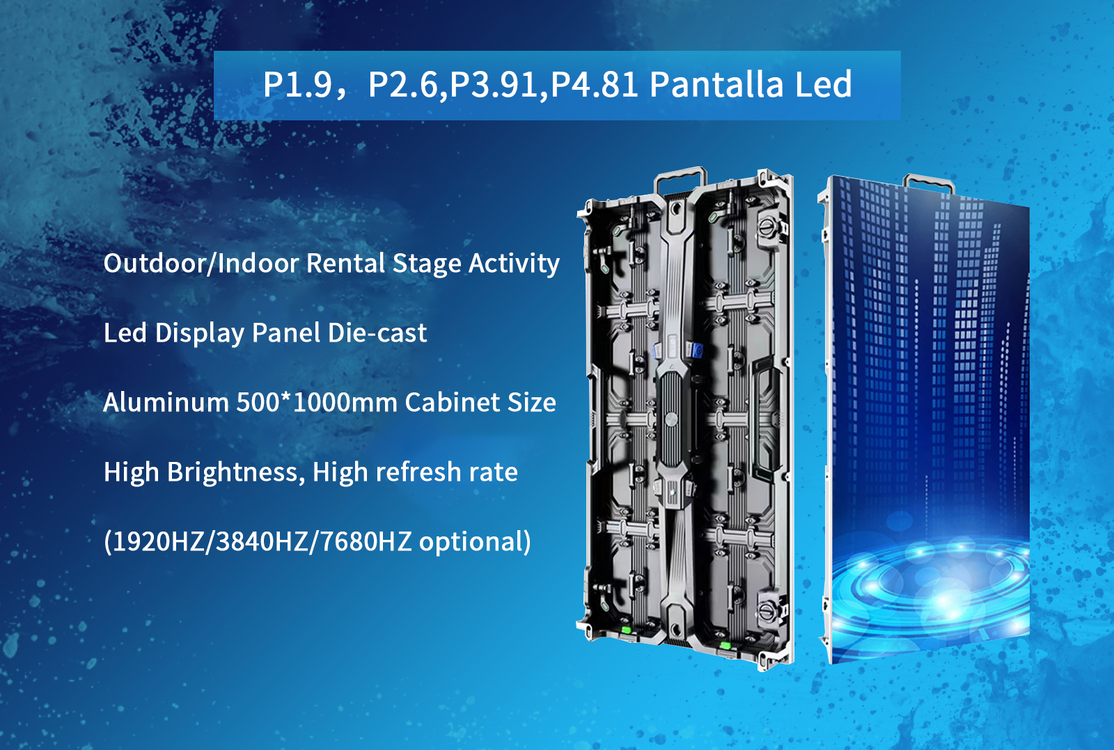 Refresh rate 1920Hz/3840Hz Full Color P3.91 P4.81 Stage Backdrop Rental Display Advertising Full HD Video Panel LED Wall