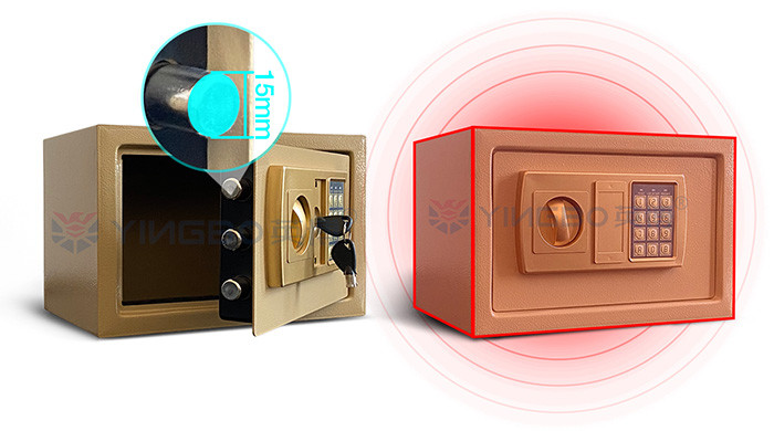 2 Keys Electronic Digital Safe 8.5L 2 Mm Thick Solid Steel With Full Digit Keypad