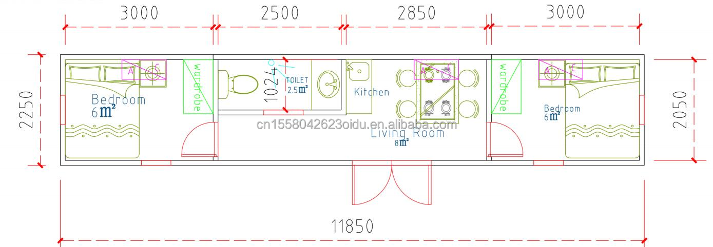 Galvanized Steel Bending 180g and Aluminum Alloy Windows 40ft Modern Design Prefabricated Wooden Container House for Hotel Shop