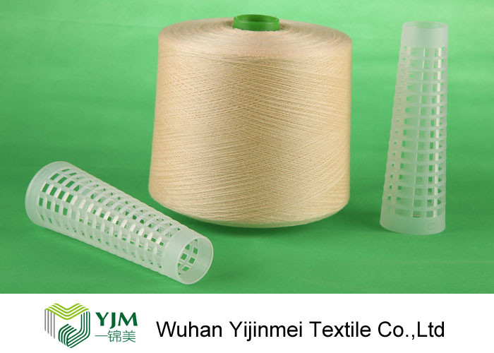 Full Bright Dyed Polyester Yarn , Bright Core Spun Yarn With Plastic Tube