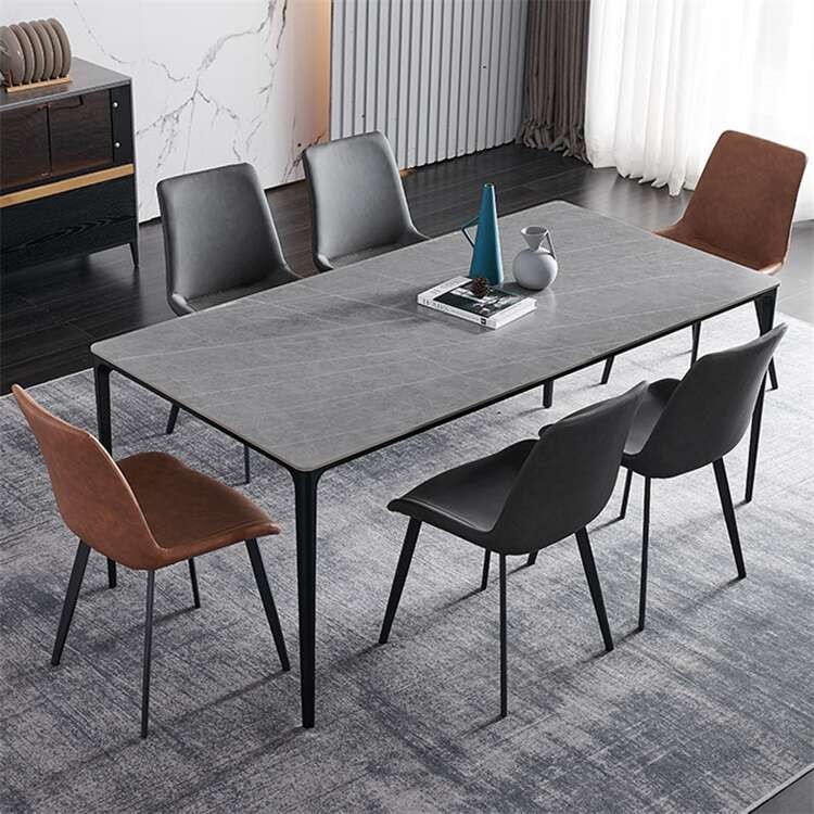 Dining Table Set With Sintered Stone Table Top marble Dining Tables And Chairs Set
