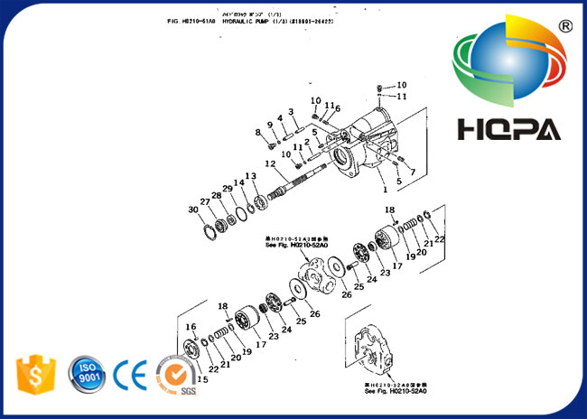 20S-60-72110KT 20S-60-72110 Hydraulic Main Pump Seal Kit for Komatsu PC30-7