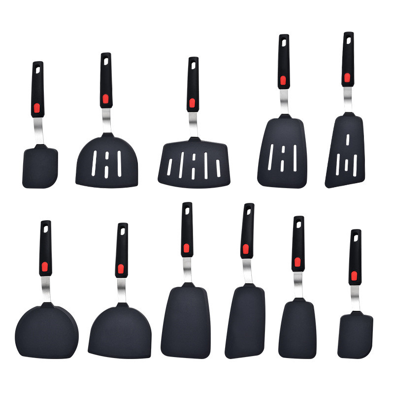 11pcs Silicone Spatula Turner Silicone Kitchen Cookware Utensils Set Kitchen Cooking Tool Spatulas for Pancake Egg Fish
